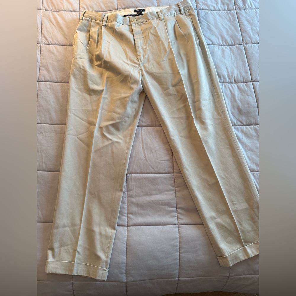 Nautica Tan Chinos Lightweight Cotton Straight Leg